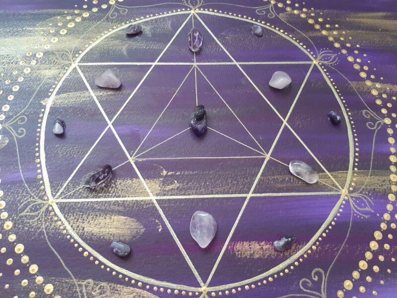 DŮVĚRA V SEBE, MERKABA s krystalovou mřížkou, obraz v rámu 30×40 cm - Obrázek 5