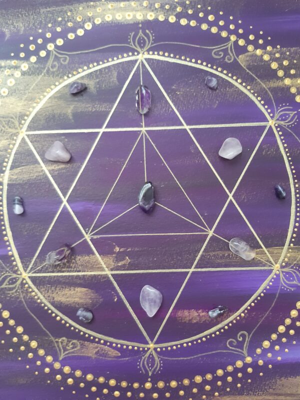 DŮVĚRA V SEBE, MERKABA s krystalovou mřížkou, obraz v rámu 30×40 cm - Obrázek 6